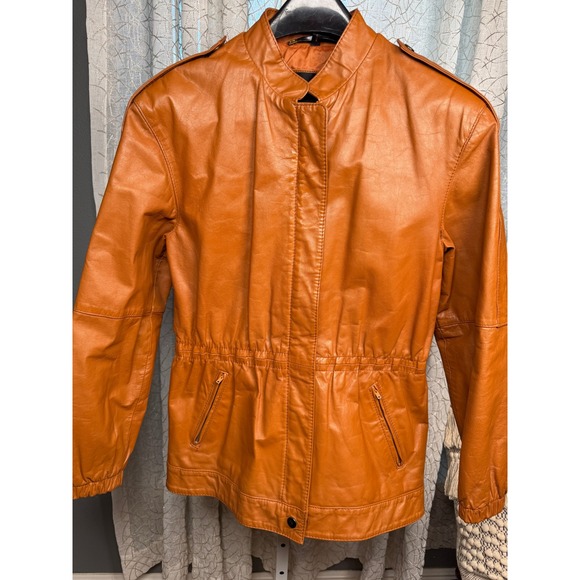 Vintage 80s/90s Wilsons Leather Caramel Moto Jacket Size‎ 5/6 - Picture 1 of 10